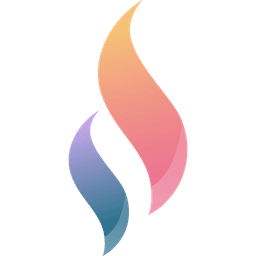 This is the logo of Fury Code. Two flames with warm color gradients.